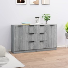 Aparadores 2 uds madera contrachapada gris Sonoma 60x30x70 cm de vidaXL, Aparadores - Ref: Foro24-3115794, Precio: 155,50 €, ...