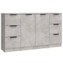 Sideboards 3 Stück zementgraues Sperrholz von vidaXL, Sideboards - Ref: Foro24-3115839, Preis: 147,32 €, Rabatt: %