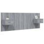 Sonoma gray plywood headboard with side tables by vidaXL, Headboards and footboards - Ref: Foro24-3115682, Price: 118,40 €, D...