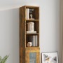 Wandschrank aus Holzwerkstoff, geräucherte Eiche, 34,5 x 32,5 x 90 cm von vidaXL, Regale und Regale - Ref: Foro24-817456, Pre...