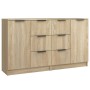 Aparadores 2 uds madera contrachapada roble Sonoma 60x30x70 cm de vidaXL, Aparadores - Ref: Foro24-3115790, Precio: 158,90 €,...