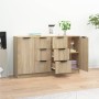 Sideboards 2 pcs Sonoma oak plywood 60x30x70 cm by vidaXL, Sideboards - Ref: Foro24-3115790, Price: 160,26 €, Discount: %