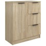 Aparadores 2 uds madera contrachapada roble Sonoma 60x30x70 cm de vidaXL, Aparadores - Ref: Foro24-3115790, Precio: 158,90 €,...