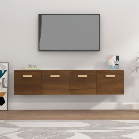 Wall cabinets 2 pcs brown oak plywood 80x35x36.5cm by vidaXL, Lockers and storage cabinets - Ref: Foro24-3115651, Price: 86,7...