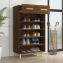 Brown oak plywood shoe cabinet 60x35x105 cm by vidaXL, Shoe racks and shoe organizers - Ref: Foro24-817557, Price: 80,51 €, D...