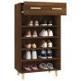 Schuhschrank aus braunem Eichensperrholz, 60 x 35 x 105 cm von vidaXL, Schuhregale und Schuhorganisatoren - Ref: Foro24-81755...