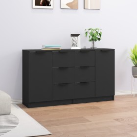 Sideboards 2 Stück schwarzes Sperrholz 60x30x70 cm von vidaXL, Sideboards - Ref: Foro24-3115789, Preis: 164,26 €, Rabatt: %