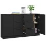 Aparadores 2 uds madera contrachapada negro 60x30x70 cm de vidaXL, Aparadores - Ref: Foro24-3115789, Precio: 164,05 €, Descue...