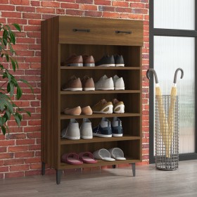 Schuhschrank aus braunem Eichensperrholz, 60 x 35 x 105 cm von vidaXL, Schuhregale und Schuhorganisatoren - Ref: Foro24-81756...