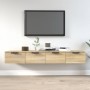 Wall cabinets 2 units Sonoma oak plywood 68x30x20 cm by vidaXL, Shelves and shelves - Ref: Foro24-3115894, Price: 91,27 €, Di...