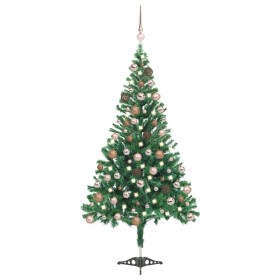 Künstlicher Weihnachtsbaum mit Lichtern und Kugeln 564 Zweige 180 cm von vidaXL, Weihnachtsbäume - Ref: Foro24-3077575, Preis...