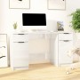 Glossy white plywood desk with side cabinet by vidaXL, Desks - Ref: Foro24-3115912, Price: 171,46 €, Discount: %