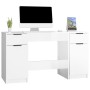 Escritorio con armario lateral contrachapada blanco brillo de vidaXL, Escritorios - Ref: Foro24-3115912, Precio: 171,46 €, De...