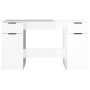 Glossy white plywood desk with side cabinet by vidaXL, Desks - Ref: Foro24-3115912, Price: 171,46 €, Discount: %