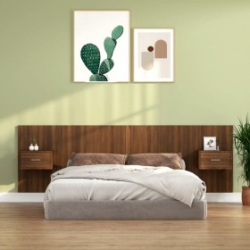 Headboard of bed with oak brown plywood tables by vidaXL, Headboards and footboards - Ref: Foro24-3115707, Price: 152,99 €, D...