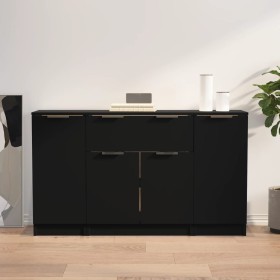 Sideboards 3 Stück Sperrholz schwarz von vidaXL, Sideboards - Ref: Foro24-3115829, Preis: 143,99 €, Rabatt: %