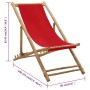 Bamboo deck chair with red canvas by vidaXL, Garden chairs - Ref: Foro24-318592, Price: 41,37 €, Discount: %