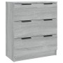 Aparador de 3 piezas madera contrachapada gris Sonoma de vidaXL, Aparadores - Ref: Foro24-3115786, Precio: 224,12 €, Descuent...