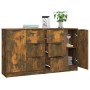 Aparadores 2 uds madera contrachapada roble ahumado 60x30x70 cm de vidaXL, Aparadores - Ref: Foro24-3115793, Precio: 146,33 €...