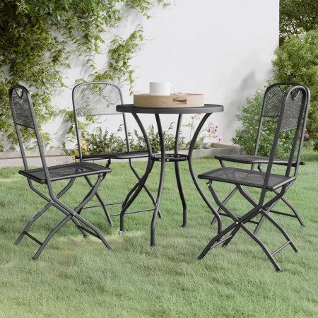 Set de comedor de jardín 5 pzas malla metal expandido antracita de vidaXL, Conjuntos de jardín - Ref: Foro24-3084708, Precio:...