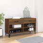 Mueble zapatero madera contrachapada marrón roble 102x35x55 cm de vidaXL, Zapateros y organizadores de calzado - Ref: Foro24-...