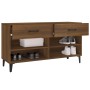 Mueble zapatero madera contrachapada marrón roble 102x35x55 cm de vidaXL, Zapateros y organizadores de calzado - Ref: Foro24-...