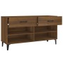 Mueble zapatero madera contrachapada marrón roble 102x35x55 cm de vidaXL, Zapateros y organizadores de calzado - Ref: Foro24-...