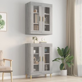 Armario de pared colgante gris Sonoma 69,5x34x90 cm de vidaXL, Aparadores - Ref: Foro24-817388, Precio: 86,99 €, Descuento: %