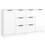 Aparadores 2 uds madera contrachapada blanco brillo 60x30x70 cm de vidaXL, Aparadores - Ref: Foro24-3115792, Precio: 166,04 €...