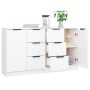 Aparadores 2 uds madera contrachapada blanco brillo 60x30x70 cm de vidaXL, Aparadores - Ref: Foro24-3115792, Precio: 166,04 €...