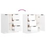 Aparadores 2 uds madera contrachapada blanco brillo 60x30x70 cm de vidaXL, Aparadores - Ref: Foro24-3115792, Precio: 166,04 €...