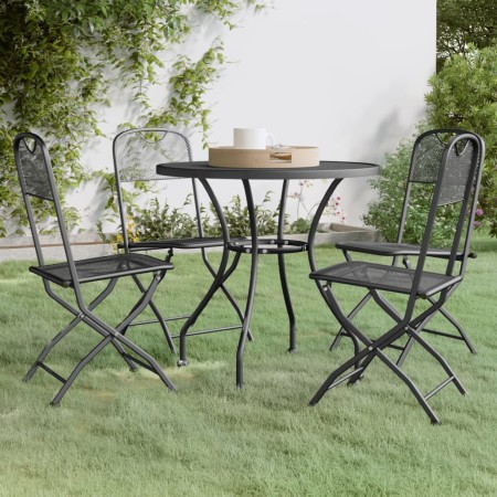 Set de comedor de jardín 5 pzas malla metal expandido antracita de vidaXL, Conjuntos de jardín - Ref: Foro24-3084712, Precio:...