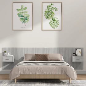 Sonoma gray plywood headboard and side tables by vidaXL, Headboards and footboards - Ref: Foro24-3115730, Price: 143,99 €, Di...