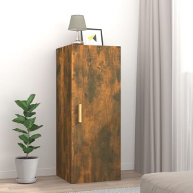 Smoked oak plywood wall cabinet 34.5x34x90 cm by vidaXL, Shelves and shelves - Ref: Foro24-817438, Price: 42,19 €, Discount: %