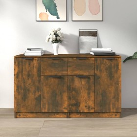 Sideboards 2 units smoked oak plywood 60x30x70 cm by vidaXL, Sideboards - Ref: Foro24-3115817, Price: 127,58 €, Discount: %