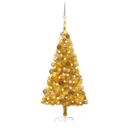 Pre-lit Christmas tree with lights and golden balls 120 cm by vidaXL, Christmas trees - Ref: Foro24-3077603, Price: 60,54 €, ...