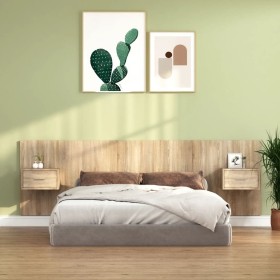 Sonoma oak plywood headboard with side tables by vidaXL, Headboards and footboards - Ref: Foro24-3115702, Price: 143,99 €, Di...