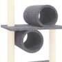 Rascador para gatos con postes de sisal gris oscuro 279 cm de vidaXL, Mobiliario para gatos - Ref: Foro24-171617, Precio: 152...