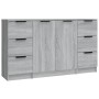 Sideboards 3 Stück Sonoma graues Sperrholz von vidaXL, Sideboards - Ref: Foro24-3115842, Preis: 179,43 €, Rabatt: %