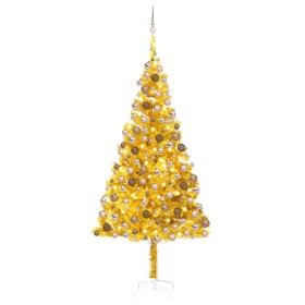 Pre-lit Christmas tree with lights and balls gold 210 cm by vidaXL, Christmas trees - Ref: Foro24-3077606, Price: 115,18 €, D...