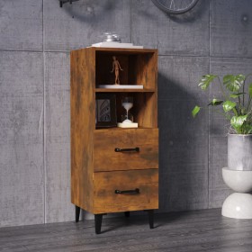 Aparador madera contrachapada roble ahumado 34,5x34x90 cm de vidaXL, Aparadores - Ref: Foro24-817417, Precio: 52,61 €, Descue...