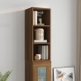 Engineered wood brown oak wall cabinet 34.5x32.5x90 cm by vidaXL, Shelves and shelves - Ref: Foro24-817458, Price: 37,76 €, D...