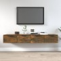 Wall cabinets 2 units smoked oak plywood 68x30x20 cm by vidaXL, Shelves and shelves - Ref: Foro24-3115897, Price: 94,34 €, Di...