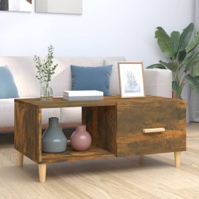 Smoked oak plywood coffee table 89.5x50x40 cm by vidaXL, Coffee table - Ref: Foro24-817513, Price: 44,81 €, Discount: %