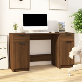 Oak brown plywood desk with side cabinet by vidaXL, Desks - Ref: Foro24-3115915, Price: 151,52 €, Discount: %