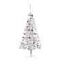 Beleuchteter Weihnachtsbaum mit Lichtern und Kugeln silber 150 cm von vidaXL, Weihnachtsbäume - Ref: Foro24-3077609, Preis: 6...