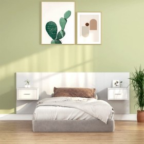 Headboard of bed with glossy white plywood tables by vidaXL, Headboards and footboards - Ref: Foro24-3115680, Price: 108,99 €...