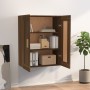 Engineered wood brown oak wall cabinet 69.5x32.5x90 cm by vidaXL, Shelves and shelves - Ref: Foro24-817395, Price: 62,91 €, D...