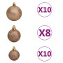 Vorbeleuchteter Weihnachtsbaum mit Lichtern und silbernen Kugeln 210 cm von vidaXL, Weihnachtsbäume - Ref: Foro24-3077611, Pr...