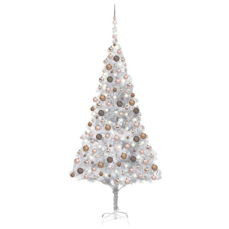 Pre-lit Christmas tree with lights and balls silver 240 cm by vidaXL, Christmas trees - Ref: Foro24-3077612, Price: 134,71 €,...